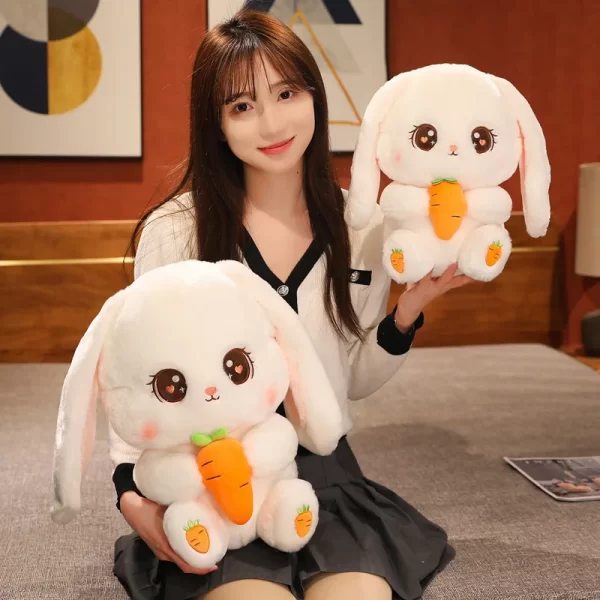 30CM Kawaii Long Ear Rabbit Plush Pillow Big Size Bunny Dolls Stuffed Soft Animal Cushion Girls Kids Birthday Xmas Gifts