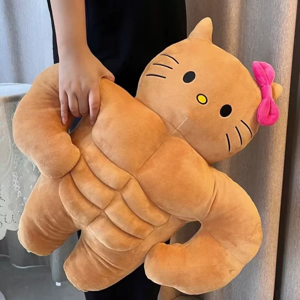 40cm Sanrio Muscle Hello Kitty Plush Anime Kawaii Cartoon Cute Student Dormitory Plush Dolls Pillow Decorate Girls Toys Gifts