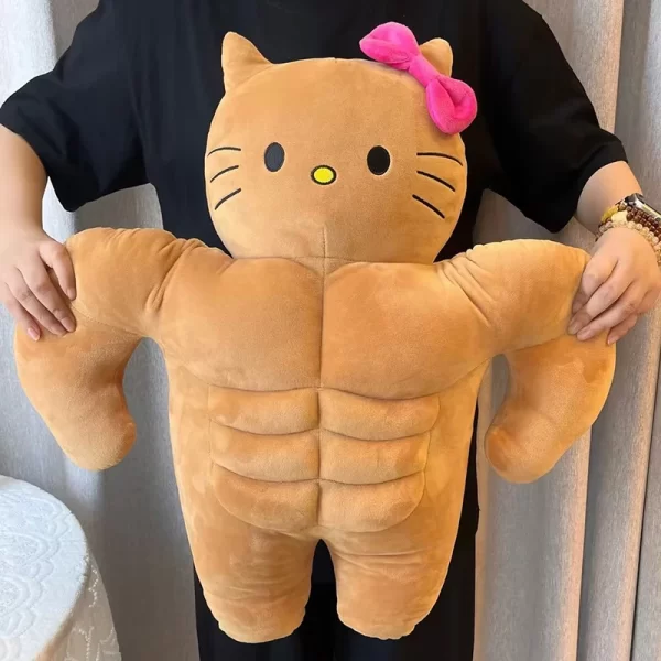 40cm Sanrio Muscle Hello Kitty Plush Anime Kawaii Cartoon Cute Student Dormitory Plush Dolls Pillow Decorate Girls Toys Gifts